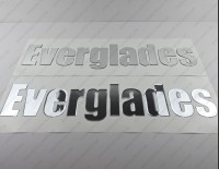 Everglades Boat Logo Raised Domed 3D Decals 28" x 5.8" 2pcs.